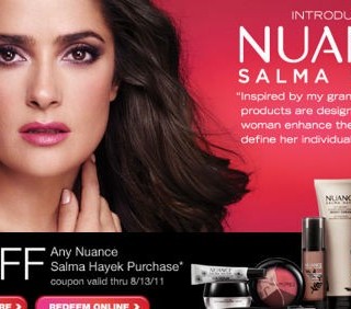 Salma Hayek lancia la sua linea di bellezza “Nuance”
