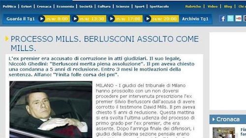 Il TG1 assolve Silvio Berlusconi di nuovo Il TG1 assolve Silvio Berlusconi di nuovo