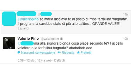 Valerio Pino insiste: Maria De Filippi è lesbica Valerio Pino insiste: Maria De Filippi è lesbica