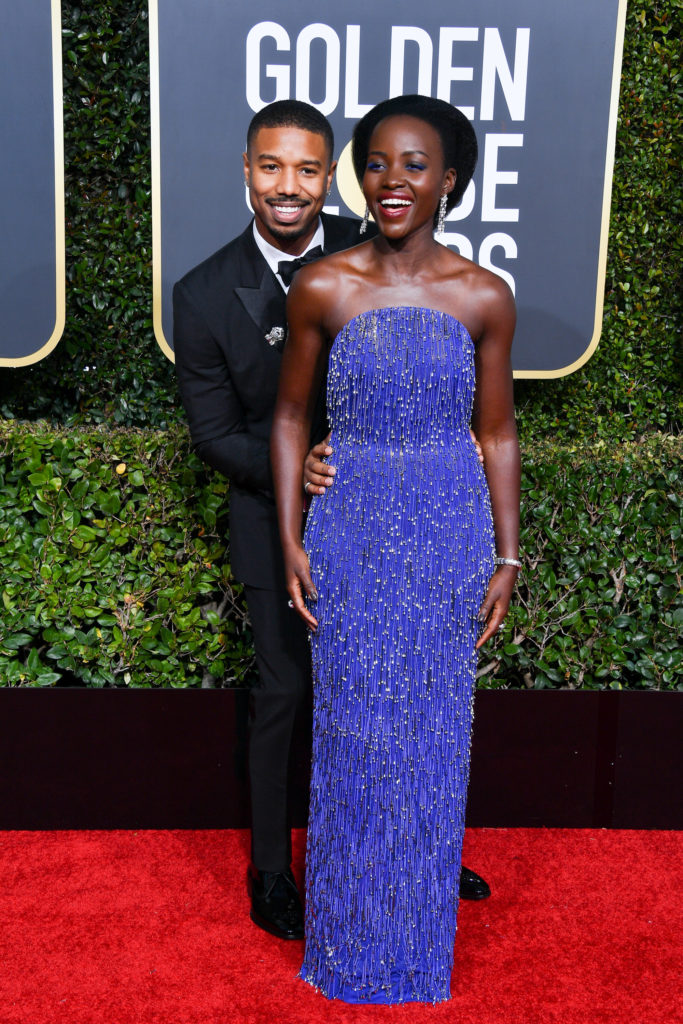 Michael B. Jordan e Lupita Nyong'o sul reda carpet dei Golden Globe 2019
