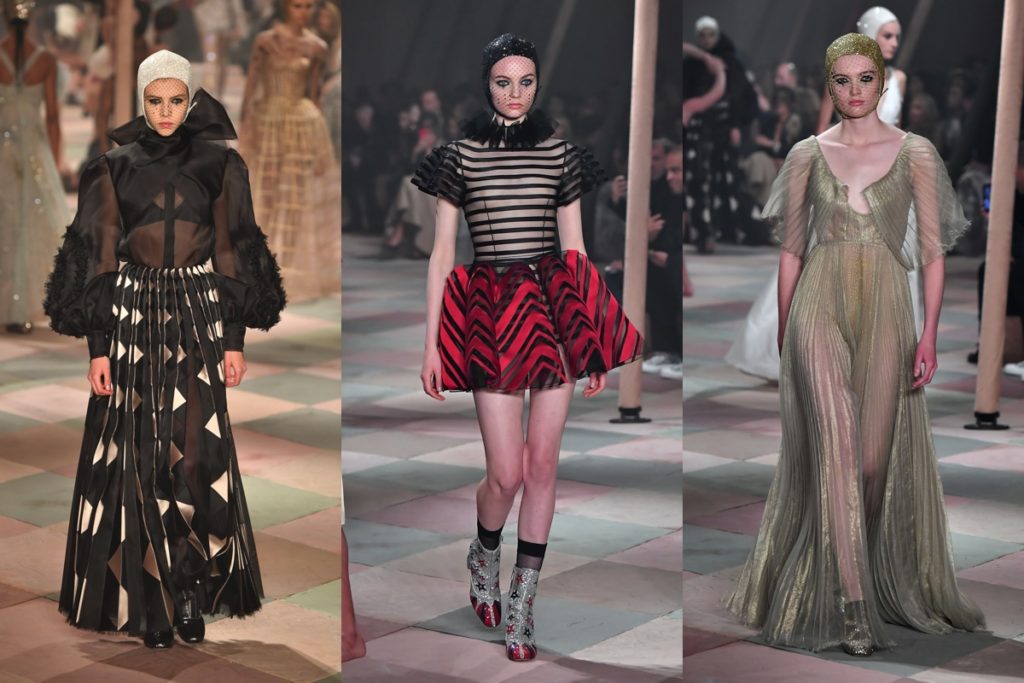 Tre modelle alla Dior Dream Parade