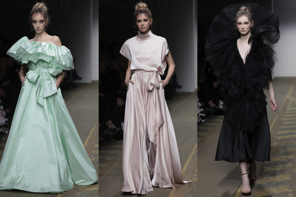 Tre look della sfilata di Giada Curti ad Altaroma