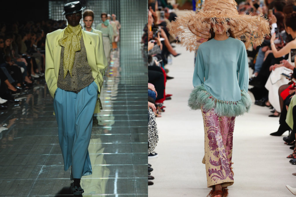 Celeste e giallo canarino o rosa, da Marc Jacobs e Valentino