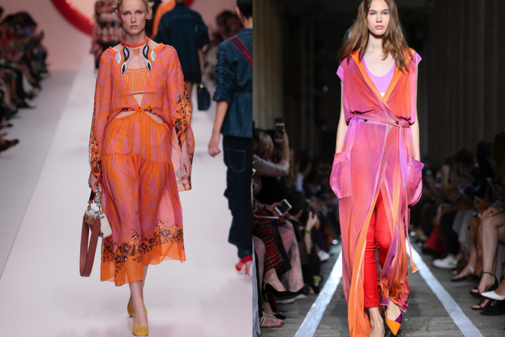 Arancione e rosa, come da Fendi e Blumarine