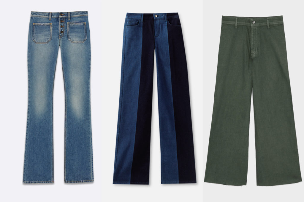 Tre paia di jeans flare