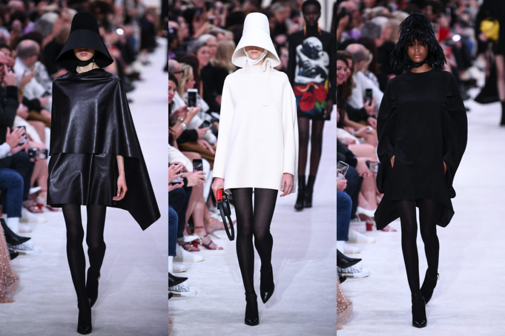 Tre look della sfilata Valentino Autunno-Inverno 2019/2020