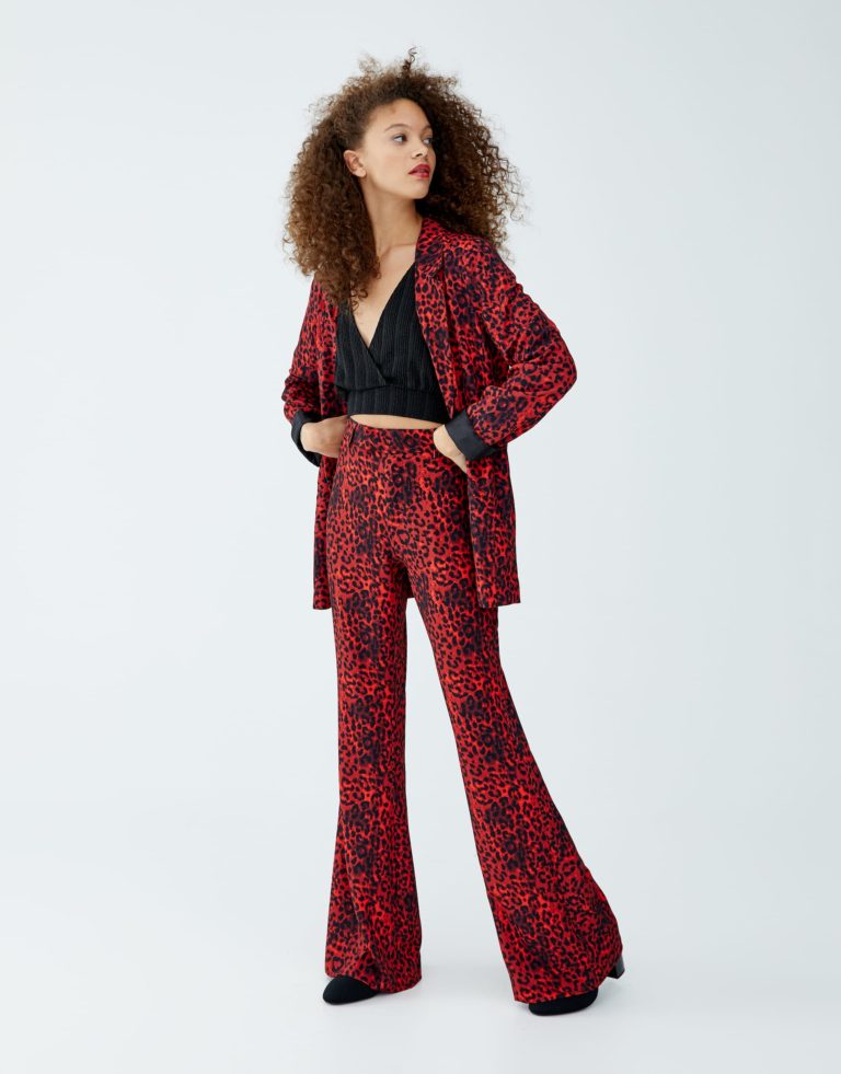 Pantaloni Da Donna In Seta 19Momme A Gamba Dritta Con Stampa Leopardata E Tasche Laterali main image 0
