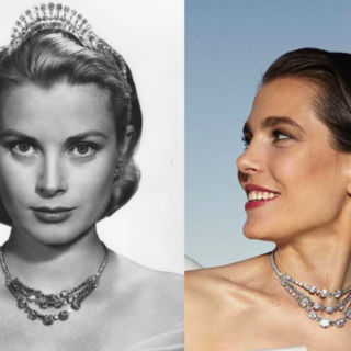 Charlotte Casiraghi con la collana di Grace Kelly