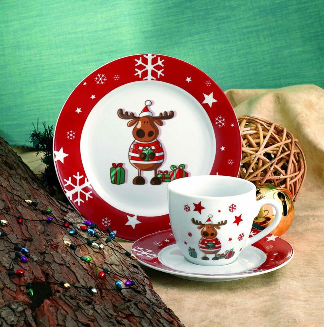 H&H Set 6 Tazze Caffè Adeline Con Piatto In Ceramica Grigia Cc 100 - Foto 7